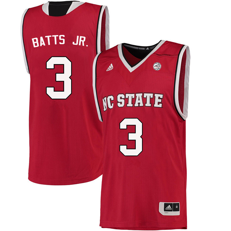 Men NC State Wolfpack #3 Lavar Batts Jr. College Basketball Jerseys-Red - Click Image to Close